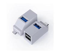rgrfgQWDS Hub USB 3.0 de 3 puertos para mini divisor, 5 Gbps High Speed Data Transfer Extender para ordenador portátil (USB 3.0 negro)