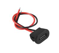 rgrfgQWDS USB C Waterproof Female 2Pin Fast Charging Jack Port Connector Socket (A-Black (4pcs))