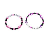 rgwtgkyh Eras - Pulseras musicales para mujer, lindas pulseras de cuentas de corazón rosas y moradas inspiradas en la amistad, juego de pulseras de amistad para niñas, regalos de joyería de moda