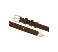 RGWYGCG Cinturón de gamuza marrón para mujer con hebilla plateada, elegantes cinturones de cuero fino de lujo para mujer, jeans, vestido, suéter, abrigo, Marrón, 100CM/39.4''