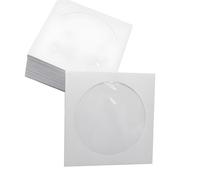 RGYBAO 1 juego de fundas de papel blanco de 12 cm para CD, DVD, disco, fácil de usar, bolsa de almacenamiento protectora para música, fotos, datos, DVD, sobre