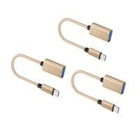 RGYBAO 3 cables USB portátiles tipo C a USB A hembra, convertidores de cable para smartphone, tablet, ampliación de la línea adaptadora de conexión
