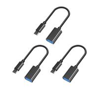 RGYBAO 3 cables USB portátiles tipo C a USB A hembra, convertidores de cable para smartphone, tablet, ampliación de la línea adaptadora de conexión