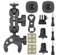 RGYBAO Abrazadera de montaje para motocicleta, práctica montura redonda de 360 grados para cámaras de acción y teléfonos en bicicletas