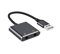 RGYBAO Adaptador de sonido USB para PC y portátil, micrófonos USB a 3,5 mm para altavoces de auriculares