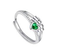RGYBAO Anillos ansiosos de latón resistente, chapados en oro de 14 quilates, diseño de corazón con circonita cúbica, cuentas giratorias portátiles para aliviar el estrés, 1.3-1.9cm, Latón, Sin piedras