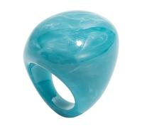 RGYBAO Anillos de resina translúcida que mezclan siluetas curvas de moda, unisex, apilables, regalo para entusiastas de la moda, anillos únicos con efecto mármol, One Size, como se describe, como se