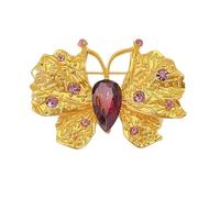 RGYBAO Broches de mariposa dorada de moda, elegantes alfileres de mariposa con textura de aleación para mujer, accesorios para suéter y abrigo, 5.7*4.1cm, Metal, No es una piedra preciosa