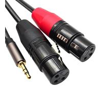 RGYBAO Cable de sonido XLR hembra de 3,5 mm a doble 3 pines, construcción trenzada, cable de conexión fácil para micrófonos mezcladores, cable de micrófono trenzado