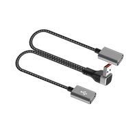 RGYBAO Cable divisor USB en ángulo de 90 grados para carga rápida y transferencia de datos, compatible con laptop, carga de coche, energía móvil, 25 cm