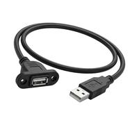 RGYBAO Cable USB 2.0 con agujero de tornillo de montaje en panel, extensión macho a hembra, para aula, conferencia, USB macho a hembra