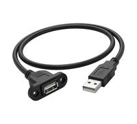 RGYBAO Cable USB 2.0 con agujero de tornillo de montaje en panel, extensión macho a hembra, para aula, conferencia, USB macho a hembra