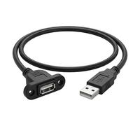 RGYBAO Cable USB 2.0 con agujero de tornillo de montaje en panel, extensión macho a hembra, para aula, conferencia, USB macho a hembra