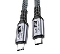 RGYBAO Cable USB 5.0 tipo C avanzado de 16 K60 Hz, pantalla de 80 Gbps de velocidad de sincronización de datos y 240 W de alimentación para dispositivos digitales modernos