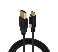 RGYBAO Cable USB C de grado industrial de 30 cm a 3 m con diseño de salida media y tornillos antivibración para equipos de automatización, cable de datos tipo C para cámaras industriales