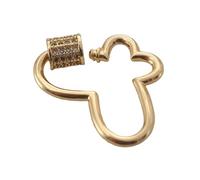 RGYBAO Colgante de corazón con cierre de rosca, accesorios para hacer joyas, colgante de metal, apto para mujeres y hombres, 2x3cm, Cobre, circonita, Sin piedras preciosas