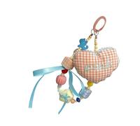 RGYBAO Colgante de corazón inspirado en Corea con lazo y lazos, cadena de teléfono, colgante de decoración, accesorios de moda, 12cm, aleación, No es una piedra preciosa