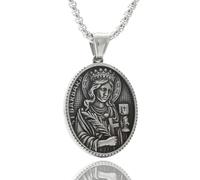 RGYBAO Collar con colgante religioso de acero inoxidable para hombre con diseño de cadena de cuello con diseño religioso, 26x36mm, acero de titanio, No es una piedra preciosa