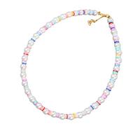 RGYBAO Collar de clavícula de perlas de imitación, ligero, elegante, para mujer, uso diario, diseño versátil, cadena de clavícula, 46+5cm, 38pcs 8mm beads, perlas de imitación, No es una piedra