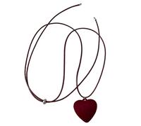 RGYBAO Collar de corazón de moda con cuerda, cuello largo, cadena de suéter adecuado para mujeres de moda que buscan estilos únicos, 40 cm, flocado, sin piedras preciosas, 40cm, flocado, No es una