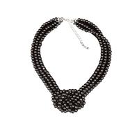 RGYBAO Collar de cuentas de perlas de imitación de moda con cuentas de varios niveles, gargantilla francesa de longitud ajustable para mujer, 48cm, perlas de imitación, No es una piedra preciosa