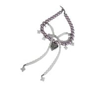 RGYBAO Collar de perlas con cuentas de dopamina y morado para una elegante joyería en capas, cadena de clavícula, collar de perlas