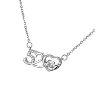 RGYBAO Collar simple con colgante de corazón hueco, joyería de cuello de corazón, textura plateada para pareja joven o amigo cercano, 45+5cm, Plata, No es una piedra preciosa