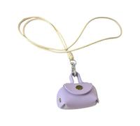 RGYBAO Colorido collar de piel sintética con colgante para mujer, inspirado en primavera, correa larga para el cuello con tonos de dopamina, 5.5x3.6cm, Cuero, No es una piedra preciosa