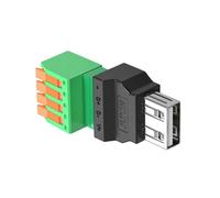 RGYBAO Conexión rápida USB 2.0 tipo A macho hembra con terminales de tornillo de 4 pines detalle para línea de datos de luz de ventilador, adaptador USB macho hembra