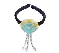 RGYBAO Diadema tradicional coreana de flores de concha hecha a mano, accesorio para celebraciones culturales y actuaciones, uso casual