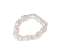 RGYBAO Divertidos anillos de perlas con perlas naturales de agua dulce para boda, accesorio de dedo de moda, perfecto para un aspecto moderno, aro de mujer, One Size, como se describe, como se