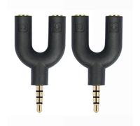 RGYBAO Divisor de micrófono para auriculares, cable divisor auditivo TRRS de 3,5 mm para micrófono, adaptador divisor de auriculares, 2 unidades