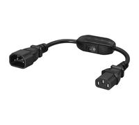 RGYBAO Duty C13 C14 - Cable de extensión de alimentación con interruptores, pieza de repuesto, perfecto para estaciones de trabajo, centros de datos, laboratorios, cable de alimentación