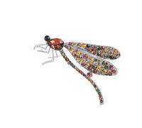 RGYBAO Elegante broche de diamantes de imitación con libélulas, accesorio de joyería de aleación de moda que añade un toque de encanto para mujeres y G, 5.5x3.8cm, Metal, No es una piedra preciosa