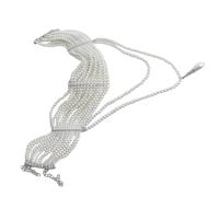 RGYBAO Elegante collar de borlas de perlas multicapa con elegantes perlas y cadena de oro para mujer de moda casual, 33-35cm, Plástico, No es una piedra preciosa