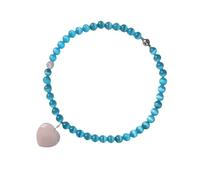 RGYBAO Elegante collar de cuentas de piedra azul con ojo de gato que simboliza el amor y la ternura para mujeres de moda casual, 45cm, gafas, No es una piedra preciosa