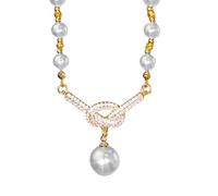 RGYBAO Elegante collar de perlas de imitación multicolor, cadena ajustable, joyería para mujer, accesorio de fiesta de boda, 45+5cm, perlas de imitación, No es una piedra preciosa