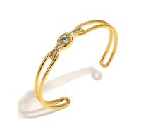 RGYBAO Elegante pulsera de estilo francés de doble capa con piedras de circonita brillante, impermeable, joyería de muñeca para mujer