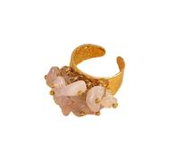 RGYBAO Elegantes anillos envueltos adornados con piedras y perlas de agua dulce, cristales de piedra, One Size, como se describe, como se describe