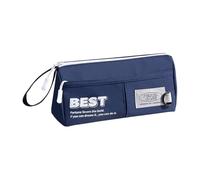 RGYBAO Estuche para lápices de gran capacidad, organizador de escritorio, papelería, bolsas de almacenamiento con cremalleras para la escuela y la oficina, azul., 21*8*10cm, Como se muestra en la