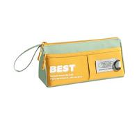 RGYBAO Estuche para lápices de gran capacidad, organizador de escritorio, papelería, bolsas de almacenamiento con cremalleras para la escuela y la oficina, Amarillo Y Verde, 21*8*10cm, Como se muestra