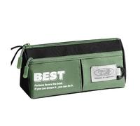 RGYBAO Estuche para lápices de gran capacidad, organizador de escritorio, papelería, bolsas de almacenamiento con cremalleras para la escuela y la oficina, negro y verde, 21*8*10cm, Como se muestra en