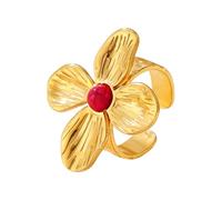 RGYBAO Hermosos anillos de flores de cristal artificial en múltiples opciones de color, joyas de piedras preciosas brillantes para regalo, joyería de ajuste cómodo, One Size, como se describe, como se