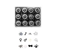 RGYBAO Juego de 12 cinceles de metal, herramienta de diseño de joyas, serie animal, juego de sellos de metal, herramienta de tallado de joyas para tallar manualidades