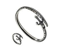 RGYBAO Juego de anillos y brazaletes con diseño de espadas, joyería que se puede abrir para mujeres y hombres, accesorios de aleación unisex, elegantes accesorios de joyería de espadas que se pueden