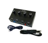 RGYBAO Mezclador de línea de 4 canales de bajo ruido para submezcla, adaptador de mezclador de sonido estéreo de 4 canales para micrófonos y teclados de guitarra