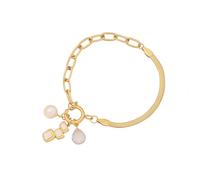 RGYBAO Moderno colgante de corazón elegante con cadena de flores, joyería de muñeca de moda para mujeres que aman los detalles, joyería elegante para mujeres, One Size, como se describe