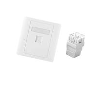 RGYBAO Placa de pared de red RJ45 de 4 puertos tipo 86 tipo RJ45 de un solo puerto RJ45, placa frontal plana de pared Ethernet, accesorios de panel de hogar