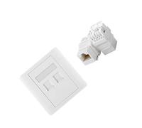 RGYBAO Placa de pared de red RJ45 de 4 puertos tipo 86 tipo RJ45 de un solo puerto RJ45, placa frontal plana de pared Ethernet, accesorios de panel de hogar