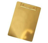 RGYBAO Portapapeles de escritura de metal dorado, resistente a los arañazos, resistente al óxido, para oficina, escuela y uso comercial